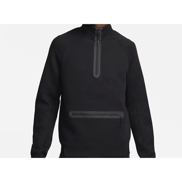 Nike Other - NIKE SPORTSWEAR TECH FLEECE HALF-ZIP SWEATSHIRT BLACK FB7998-010 Size Medium M